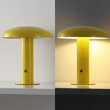 Suillius 11" Contemporary Bohemian Rechargeable/Cordless Iron Integrated LED Mushroom Table Lamp